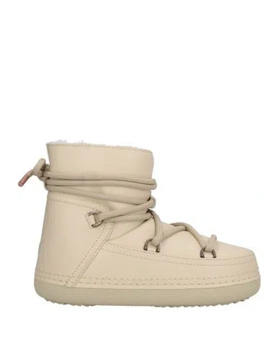 Inuikii Woman Ankle Boots Beige Size 8 Leather In Sand