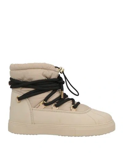 Inuikii Woman Ankle Boots Beige Size 8 Textile Fibers In Sand