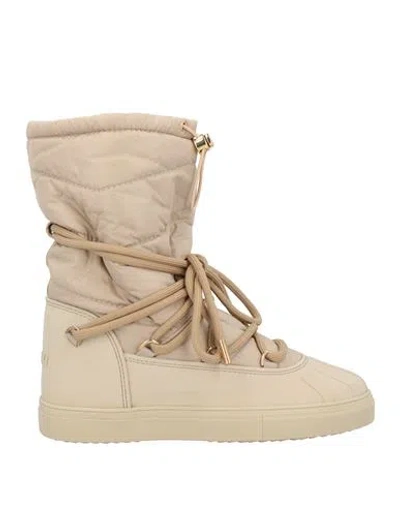 Inuikii Woman Ankle Boots Beige Size 8 Textile Fibers In Sand
