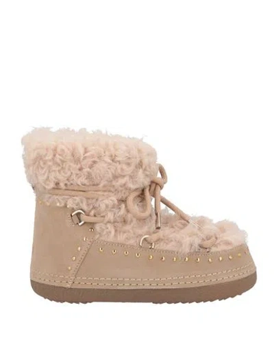 Inuikii Woman Ankle Boots Beige Size 9 Leather In Sand