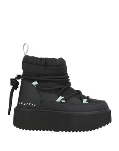 Inuikii Woman Ankle Boots Black Size 12 Textile Fibers