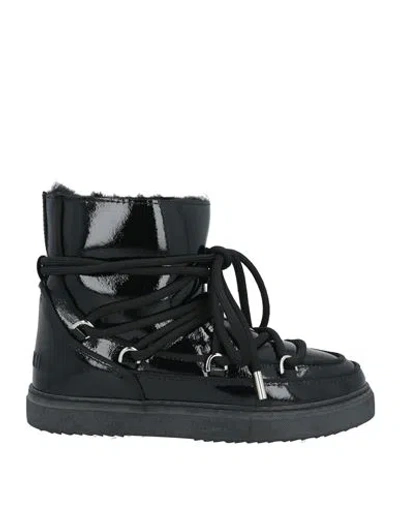 Inuikii Woman Ankle Boots Black Size 8 Leather, Shearling