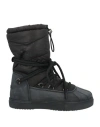 Inuikii Woman Ankle Boots Black Size 7 Textile Fibers, Rubber In Black