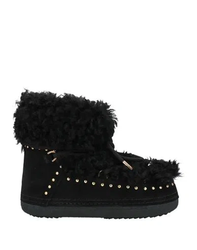 Inuikii Woman Ankle Boots Black Size 9 Leather