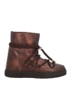 Inuikii Woman Ankle Boots Bronze Size 8 Leather, Shearling In Gold