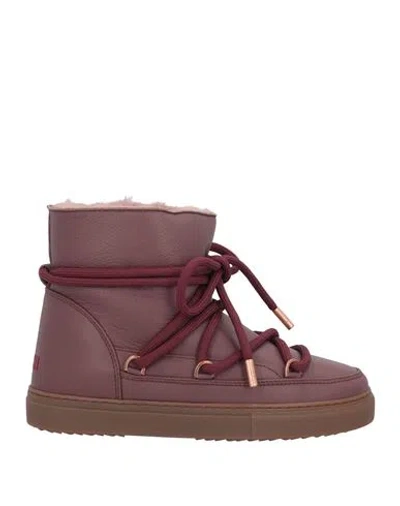 Inuikii Woman Ankle Boots Burgundy Size 8 Leather