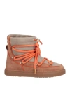 Inuikii Woman Ankle Boots Camel Size 9 Shearling, Textile Fibers In Grey