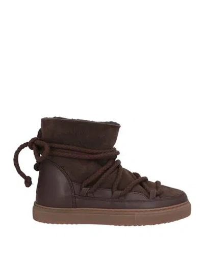 Inuikii Woman Ankle Boots Chocolate Brown Size 6 Leather