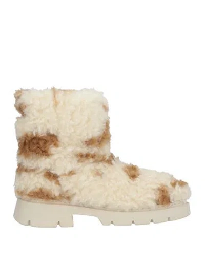 Inuikii Woman Ankle Boots Cream Size 8 Textile Fibers In White
