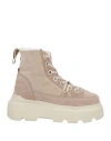 Inuikii Woman Ankle Boots Dove Grey Size 9 Leather, Shearling