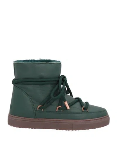 Inuikii Woman Ankle Boots Green Size 8 Leather
