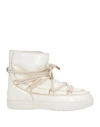 Inuikii Woman Ankle Boots Ivory Size 8 Leather, Shearling In White