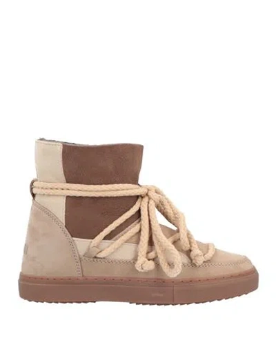 Inuikii Woman Ankle Boots Khaki Size 6 Shearling In Beige