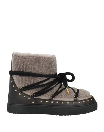 Inuikii Woman Ankle Boots Light Grey Size 11 Shearling In Multi