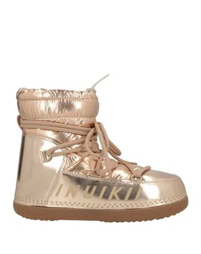 Inuikii Woman Ankle Boots Rose Gold Size 8 Textile Fibers