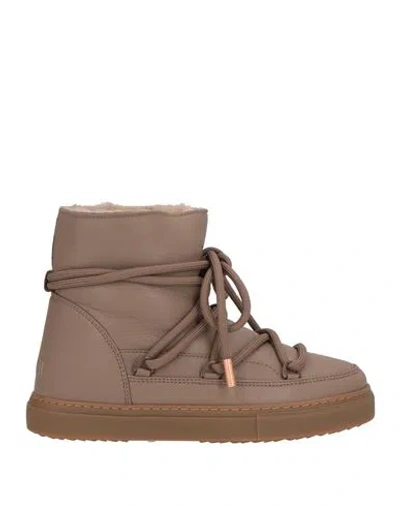 Inuikii Woman Ankle Boots Taupe Size 7 Leather In Brown