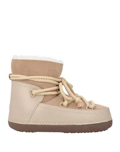 Inuikii Woman Ankle Boots Taupe Size 7 Leather In Pink