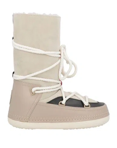 Inuikii Woman Boot Grey Size 8 Leather, Textile Fibers In Gray