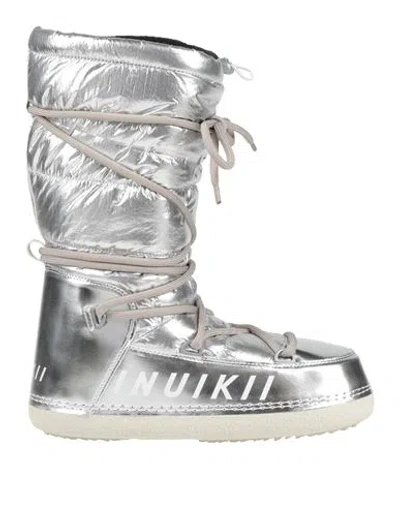 Inuikii Woman Boot Silver Size 8 Textile Fibers In Gray