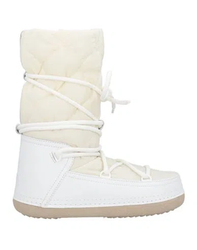 Inuikii Woman Boot White Size 10 Leather, Textile Fibers