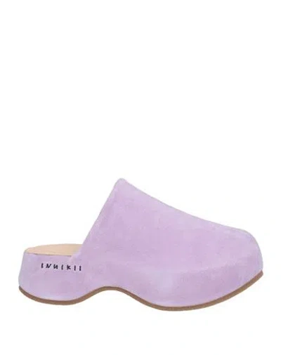 Inuikii Woman Mules & Clogs Lilac Size 7 Leather In Purple