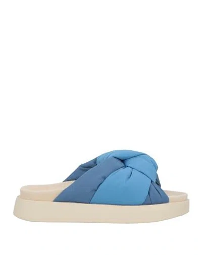 Inuikii Woman Sandals Azure Size 7 Textile Fibers In Blue