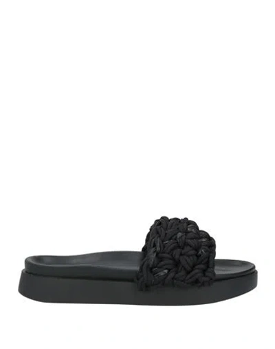 Inuikii Woman Sandals Black Size 12 Textile Fibers