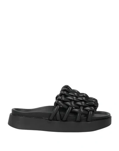 Inuikii Woman Sandals Black Size 6 Leather