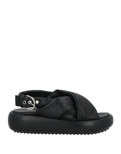 Inuikii Woman Sandals Black Size 8 Leather