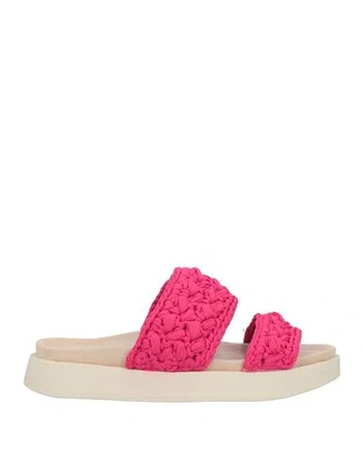 Inuikii Woman Sandals Fuchsia Size 10 Textile Fibers In Pink