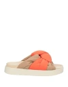 Inuikii Butterfly Knot Taffeta Slides In Orange