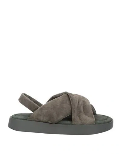 Inuikii Woman Sandals Taupe Size 7 Leather In Gray