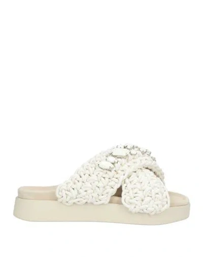 Inuikii Woman Sandals White Size 6 Textile Fibers