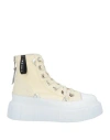 Inuikii Woman Sneakers Beige Size 8 Leather, Textile Fibers