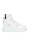 Inuikii Woman Sneakers White Size 8 Leather, Textile Fibers In White
