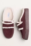 Inuikii Shearling-trimmed Suede Mules In Purple