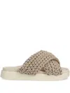 Inuikii Woven Slides In Nude