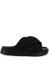 Inuikii Woven Slides In Schwarz