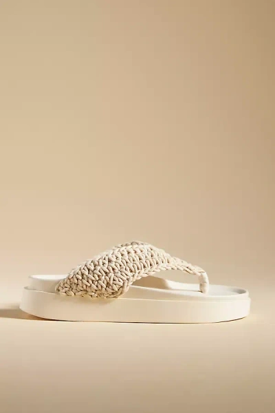 Inuikii Woven Thong Sandals In White