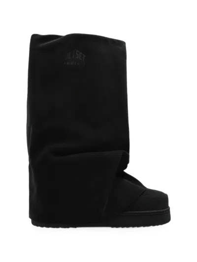 Inuikii X Jetset Drape High Mid-calf Boots In Black