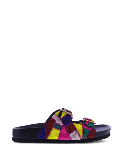 Inuovo Bead-embellished Buckle-fastening Sandals In Multi