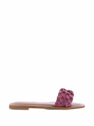 Inuovo Braided Crystal-embellished Sandals In Purple