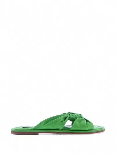 Inuovo Knotted Leather Sandals In Green