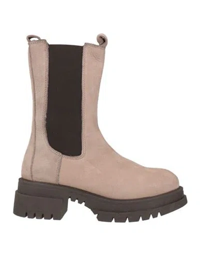 Inuovo Woman Ankle Boots Taupe Size 9 Leather In Nude