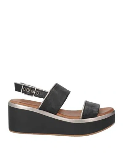 Inuovo Woman Sandals Black Size 7 Leather