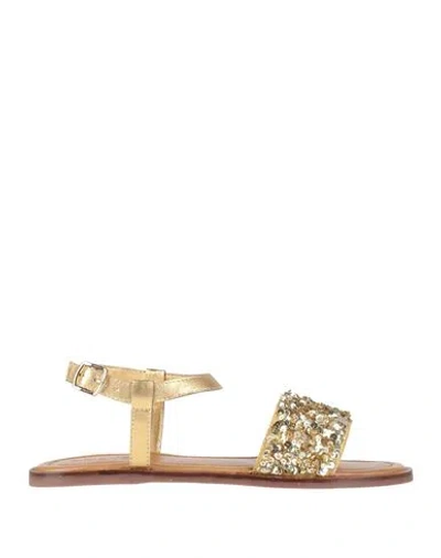 Inuovo Woman Sandals Gold Size 8 Textile Fibers In Multi