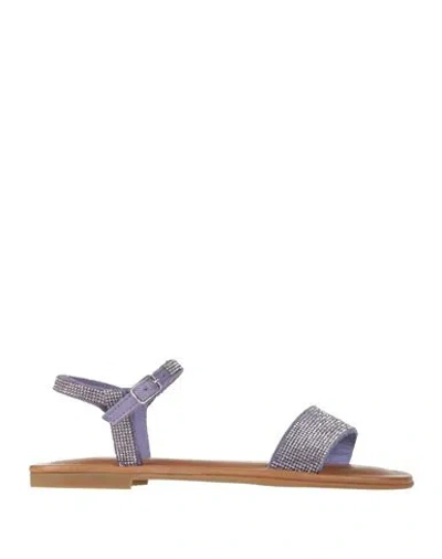 Inuovo Woman Sandals Light Purple Size 7 Soft Leather