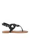 Inuovo Toe Strap Sandals In Black