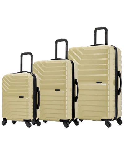 Inusa Aurum Lightweight Expandable Hardside Spinner 3pc Luggage Set In Gold