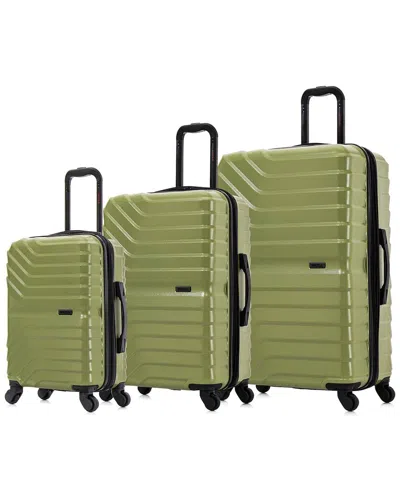 Inusa Aurum Lightweight Expandable Hardside Spinner 3pc Luggage Set In Green